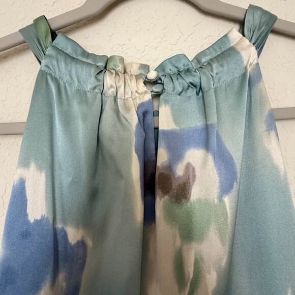 Ann Taylor  Multicolor Silk Strappy Sleeveless Dress Wedding Summer size 8 - Picture 4 of 15